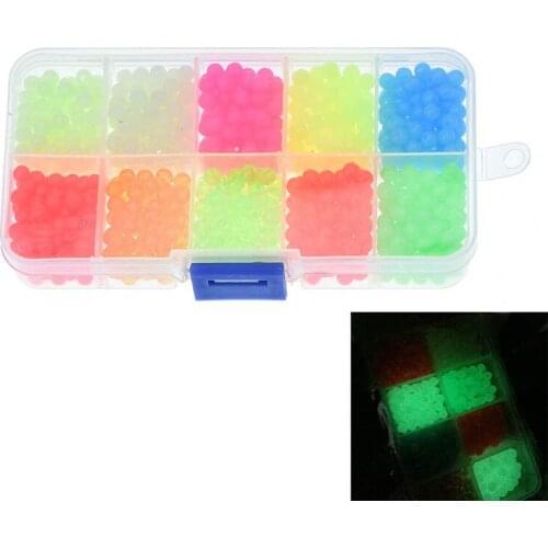 1000Pcs Premium Green Large Soft Rubber Oval Luminous Fishing Beads Lumo Glow Beans Sabiki Snapper Rig Fishing Gear Accessories