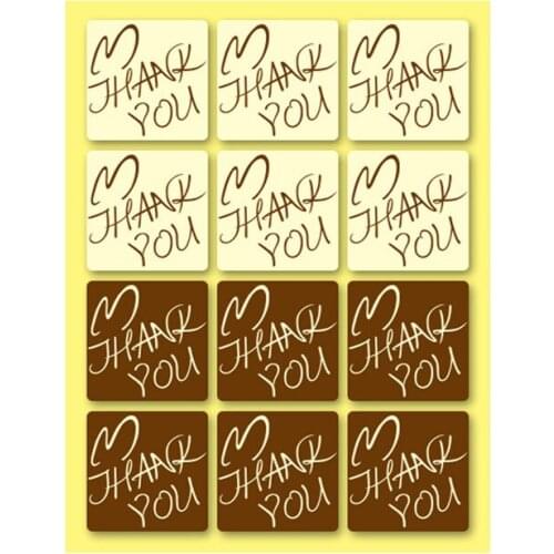 240Pcs/Lot Thank You Sticker Square Handmade Labels for Packaging / Party bags / Envelopes/Cups Business Baking Stickers