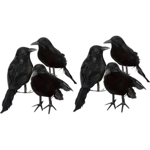 3PCS Halloween Crow Fake Bird Toys Ravens Prop Fancy Dress Decoration Props
