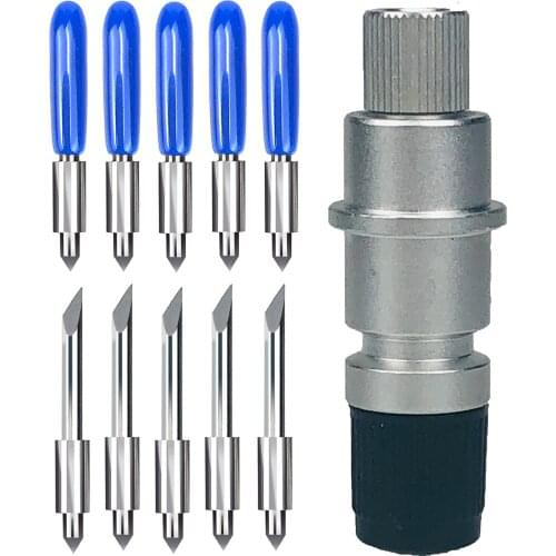 60 Degree 10pcs Plotter Vinyl Cutter Knife Blades for Silhouette Cameo Graphtec CB15 +1pc Blade Holder Engraving Tool Sharp