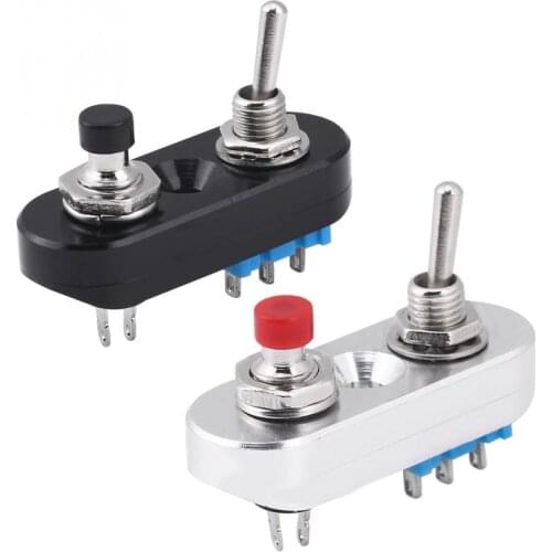 Aluminum Universal Motorcycle Handlebar Switch For Horn Headlight ON/OFF Button Black and Silver Toggle Grip switch