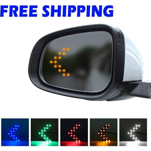 Car Lights 2pcs 14 SMD LEDs Turn Signal Light 12V Arrow Panel Car Rear View Mirror Turning Indicator Warning Light Waterproof