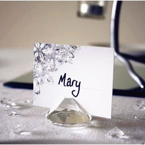 Free Shipping 10pcs/lot (Diamond Shape Crystal) Place Card Holder Wedding Decoration