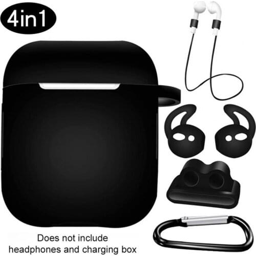 Anti-lost Earphone Storage Pouch Case Ear Caps Lanyard Buckle for AirPods 1/2