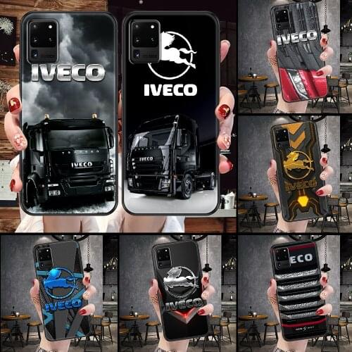 Truck Iveco Phone case For Samsung Galaxy Note 4 8 9 10 20 S8 S9 S10 S10E S20 Plus UITRA Ultra black silicone waterproof
