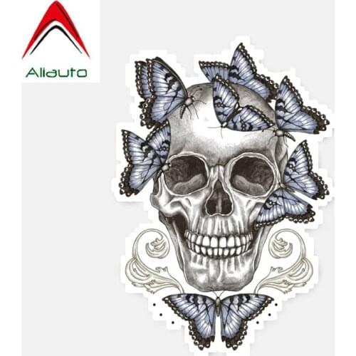 Aliauto Creative Car Sticker Skull Butterfly Auto Decor Vinyl Decal Cover Scratches for Audi A4 Chevrolet Orlando Bmw,10cm*7cm