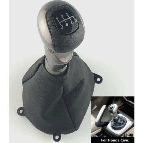 For Honda Civic DX EX LX Model 2006 2007 2008 2009 2010 2011 Car 5 6 Speed MT Gear Shift Knob Boot Cover Accessories