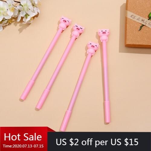 40 PCs pink pigs germination piglet neutral pen student office supplies stationery Black Signature