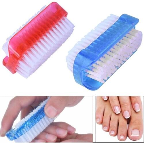 Double Sided Scrubbing Soft Art Nail Brush Remove Dirt Practical Fingernail Manicure Tools Care Pedicure Hand Wash Dust Cleaning