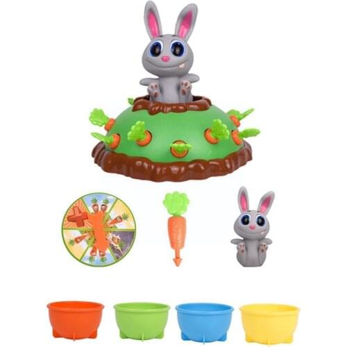 Bunny Electric Puzzle Board Game Parent-child Interactive Game Party Puzzle Pulling Toy Rabbit Carrot Game Jumping E4H1
