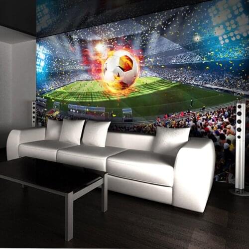 Photo Wallpaper 3D Stereo Football Field Mural Living Room Cafe Backdrop Wall Home Decor Creative Wallpaper For Walls 3 D Murals
