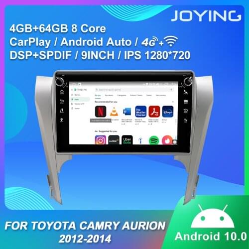 Joying Android 10 Head Unit 9 Inch Car Multimedia Player 1 din Autoradio For Toyota Camry Aurion 2012-2014 Android Auto Carplay