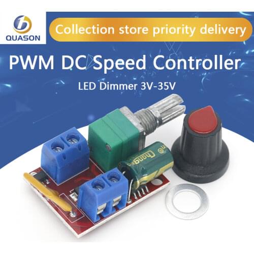 Hot Sale Mini 5A PWM Max 90W DC Motor Speed Controller Module 3V-35V Speed Control Switch LED Dimmer