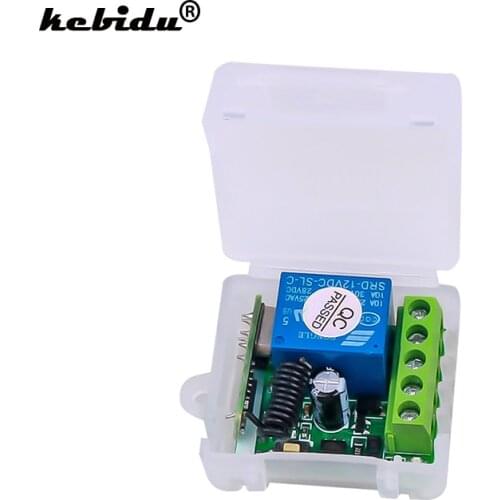 Kebidu Wireless Remote Control Switch 433 Mhz DC 12V 1CH relay 433Mhz Receiver Module For learning code Transmitter Remote