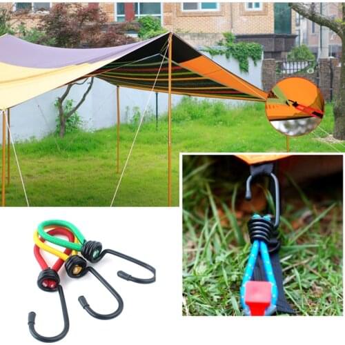 Tent Peg Bend Hook Fixing Cord Stretchable Elastic Pull Rope Outdoor Camping Deck Fixing Cord Hook 15cm Durable Camp Accessory
