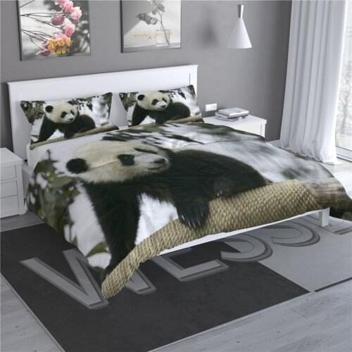 Cute Panda Duvet Cover Set For Children Bed Linen With Animals For Boys 3D Bedding Set Bedcloth Single Double Quilt Cover Queen