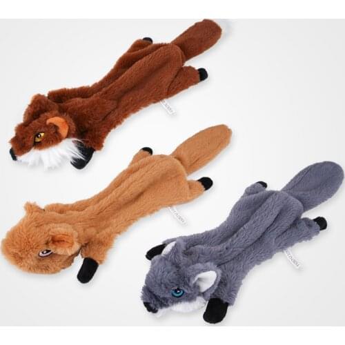 Creative new dog toys bite wear-resistant vocal molar pet fox squirrel plush medium and large supplies