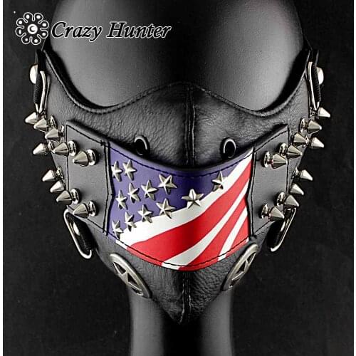 New Flag Full Metal Stud Biker Motorcycle Mask Gothic Punk