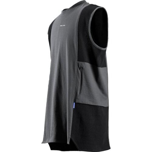 Reindee Lusion 21ss Tank-top sleeveless split joint t-shirt invisible zipper pockets techwear ninjawear japanese streetwear