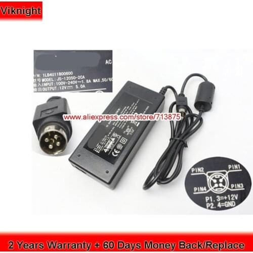 Genuine EADP-60EB A 12V 5A AC Adapter for Sanyo JS-12050-2C CLT2054 CLT1554 LCD TV Monitor Power Supply