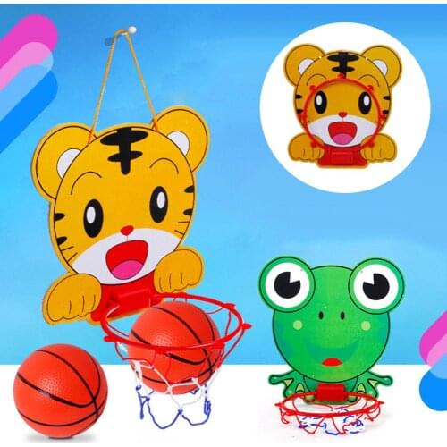 Indoor Adjustable Frog Tiger Hanging Basketball Netball Hoop Mini Kids Game Portable Home Basketball Stand Kid Toy Gifts