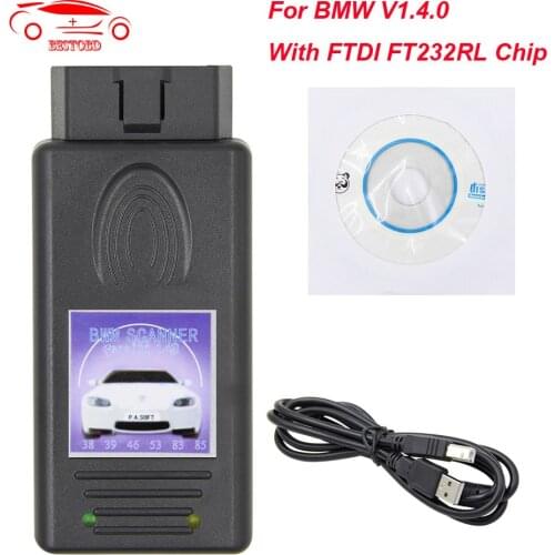 For BMW V1.4.0 Unlocked OBD2 Scanner For BMW Scanner 1.4.0 FTDI FT232RL Chip Car Diagnostic Auto Tool Perform IKE / LCM / EWS
