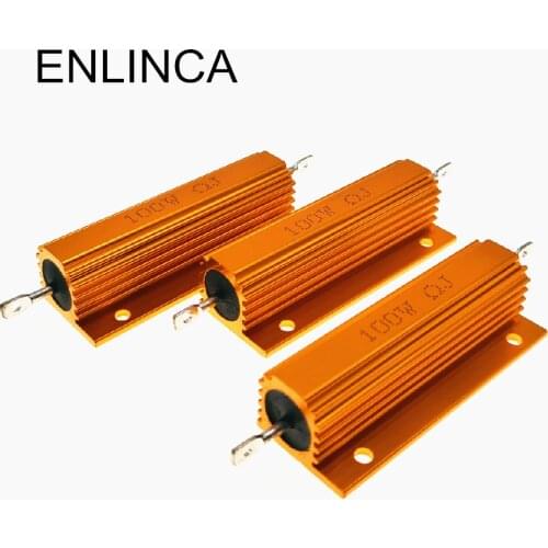 RX24 100W Watt Power Metal Shell Aluminium Gold Resistor 1R 2R 3R 4R 5R 6R 8R 10R 15R 20R 30R 40R 50R 100R 200R 220R