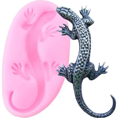3D Lizard Silicone Mold Gecko Salamander Fondant Molds Cake Decorating Tools Polymer Clay Resin Candy Chocolate Gumpaste Mould