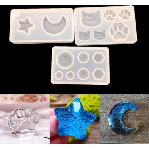 DIY Silicone Crystal Epoxy Cat Cat Claw Moon Star Geometric Resin Mold Pendant Epoxy New Product UV Mold Creative Jewelry