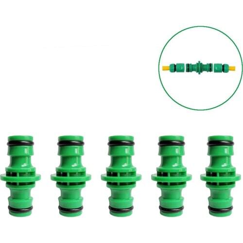 5Pcs green plastic two-way pacifier garden hose connector garden faucet quick connector fitting repair hose connector