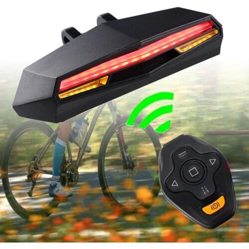 Bicycle Rear Light Cycling LED Taillight Waterproof MTB Road Bike Tail Light Lamp for Bicycle USB Rechargeable Remote Control