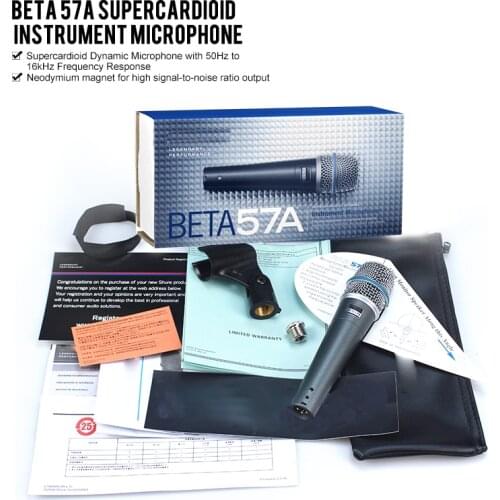 Dynamic top quality Super-cardioid BETA57A professional instrument microphone drums percussion BETA 57A 57 Microfone Mic