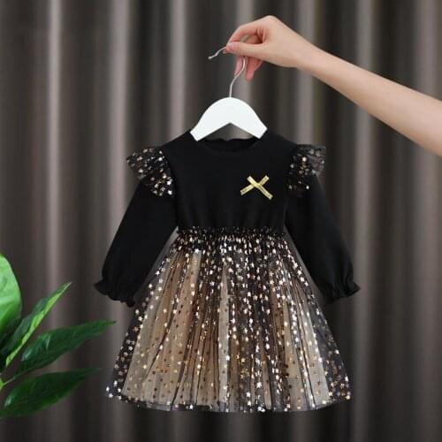 ZWY611 Girls dress autumn childrens dress girls fluffy tops little girl net yarn princess dress kids clothes 0-6 years