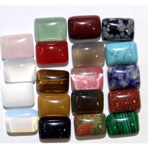 10*14mm Natural stone Turquoises Tiger Eye Quartz crystal Heart Cabochon Pendant for diy Jewelry making necklace Accessories50PC