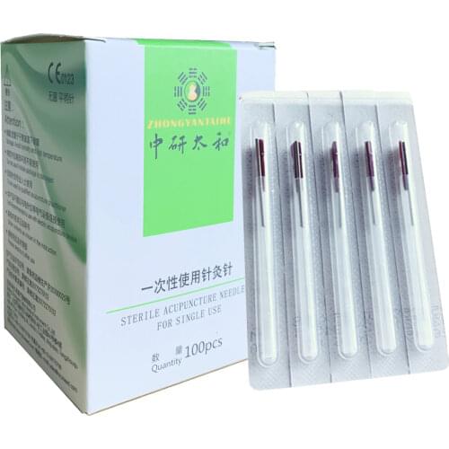 100pcs/ pack box ZY TaiHe acupuntura Needles edged with guide tube gua sha disposable acupuncture 1 needles one tube