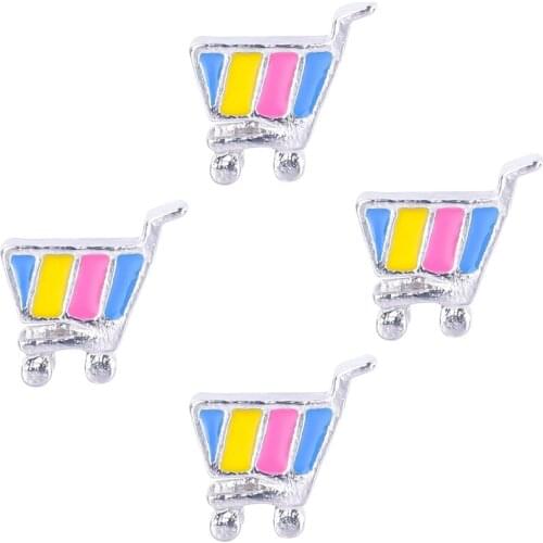 F261 Wholesale 20pcs/lot New Arrival Lovely Shopping cart Charms For Floating Magnet Living Locket Necklace Pendant