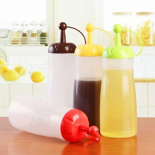 1pcs 20*7cm Cap Food-grade Plastic Oil Bottle Home Kitchen Squeeze Glue Liquid Bottle Random Color -35