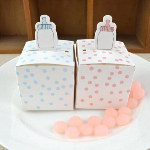 50pcs Kids Bottle Dot Candy Box Gift Box Baby Shower Wedding Favors And Gifts Birthday Party Decoration Event Party Supplies