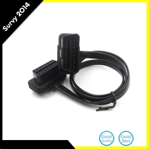 60CM Flat+Thin As Noodle OBD 2 OBDII OBD2 16Pin Male to Female ELM327 Diagnostic Extension Cable Connector