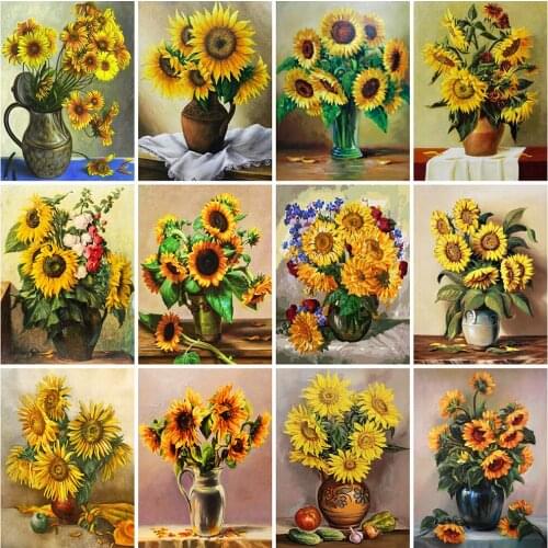 Diamond Painting Sunflower 5D DIY Diamond Embroidery Flower Art Painting Rhinestone Mosaic Full Drill Handmade Gifts Home Decor