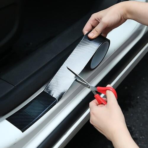 Car Carbon Fiber Vinyl 3D Stickers Automobiles Door Trunk Bumper Protector Sticker Car Decals Anti Scratch Film Auto Accessories