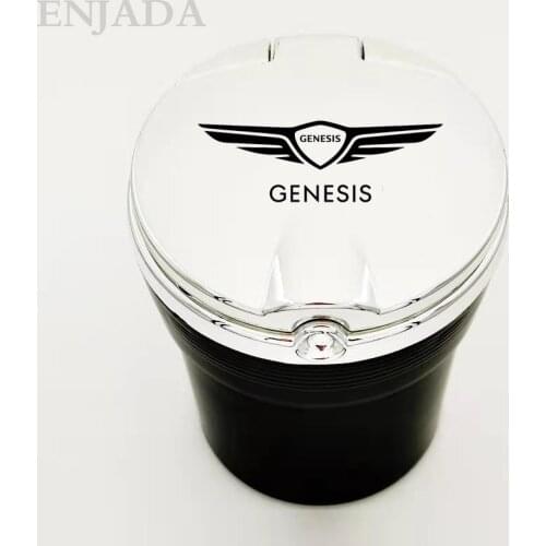 Car ashtray personality creativity with car logo suitable for Genesis G70 G80 G90 GV80 car cigarette butts trash can with lid