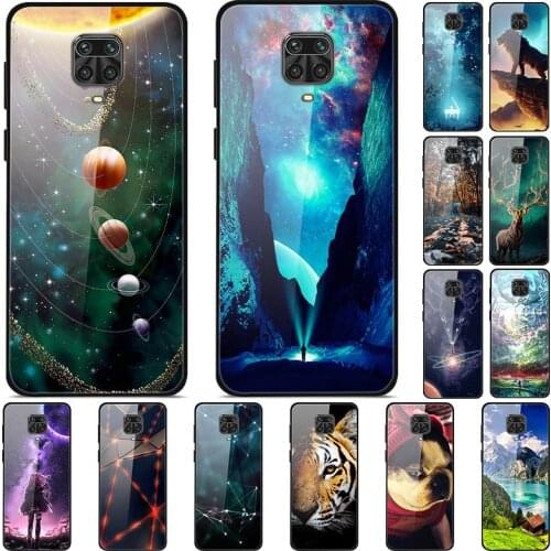 For Coque Redmi Note 9S Case Printing Hard Back Tempered Glass Case For Xiaomi Redmi Note 9S 9 Pro MAX 9 S Cover note9S Fundas