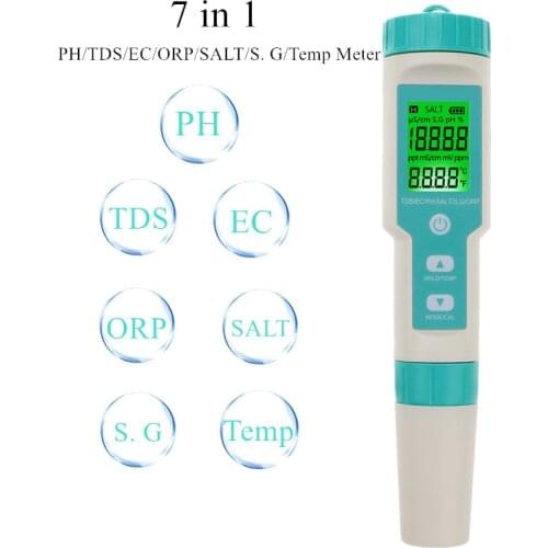 COM-600 7 in 1TDS/EC/PH/SALT/S. G/ORP/Temp Meter Water Quality Monitor Tester IP67 PH Meter food Drinking Water Aquariums 40%Off