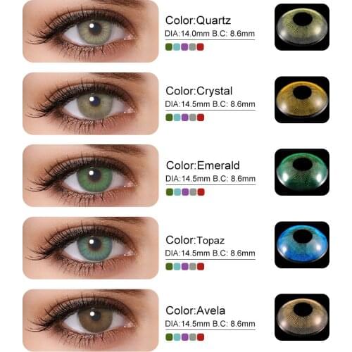 Non Prescription Color Contact Lenses For Enlarge Eyes Cosmetic Sakura Love Series Beauty Pupil Multicolored Lenses Yearly Use