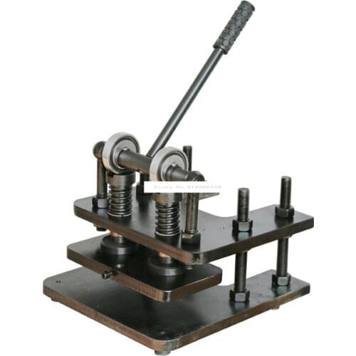 Double-Wheel 1T Pressure Hand Operate Desktop Manual Die Cutting Machine Leather Indentation Mold Punching Press Cutting Machine