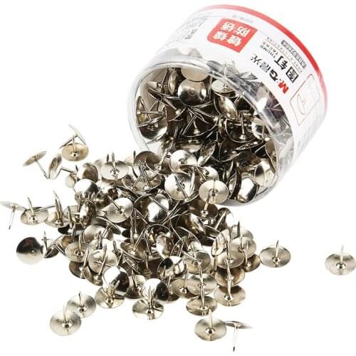 300 Pcs/BOX M&G Silver Pushpins Metal Thumb Tacks Map Drawing Push Pins Crafts Office Accessories School Supplies Stationery
