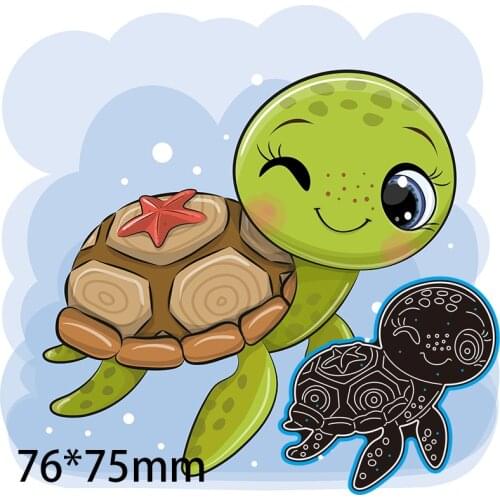 76*75mm Cute Little Turtle New Metal Cutting Dies Scrapbook Decoration Template Embossing DIY Paper Card Craft