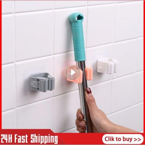 1PCS High Quality Wall Mounted Mop Organizer Holder Brush Broom Hanger Home Storage Rack Bathroom Suction Hanging Pipe Hooks