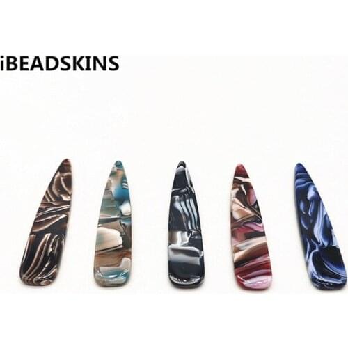 New arrival! 100pcs 54x12mm acetic acid Marble effect Drop-shape charm for earrings accessories parts jewelry handmade making